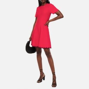 Proenza Schouler Red Scalloped Hem Dress